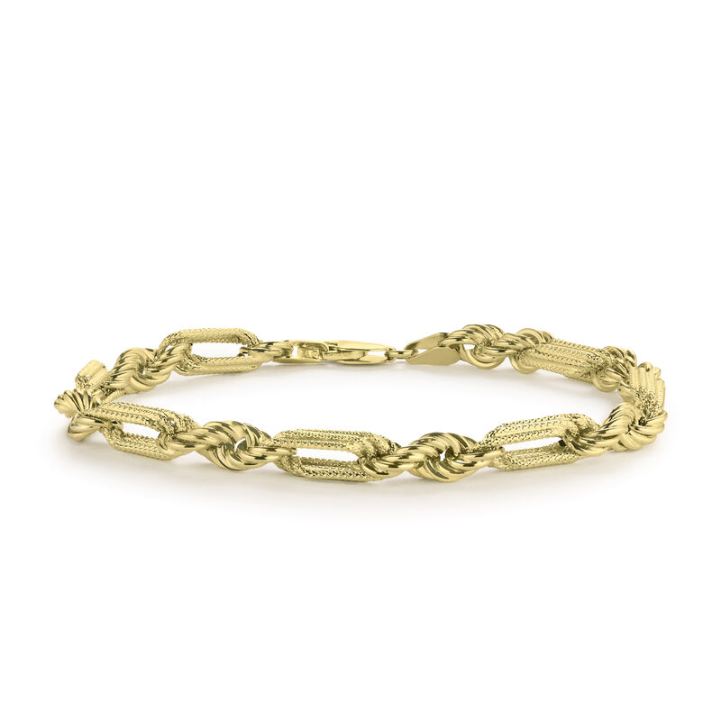 Men's 6.1mm Figaro Rope Bracelet 8.25" in 14k Yellow Gold image number null